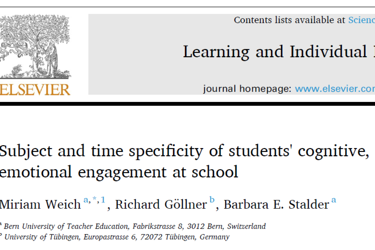 Deckblatt einer Publikation von Miriam Weich, Richard Göllner und Barbara Stalder