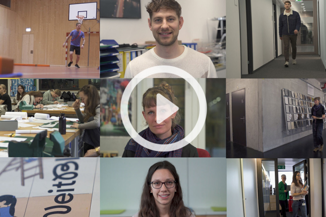 Collage aus neun Bildern, welche Einblick in die Portraitvideos der Fachdidaktikmasterstudiengänge gibt